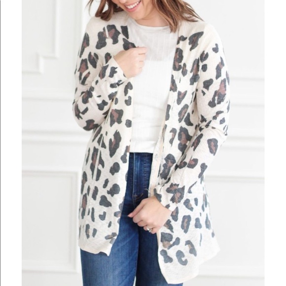 Phil Love Sweaters - Phil Love Long Cheetah Leopard Print Cardigan